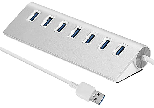 SANOXY 7-Port USB 3.0 Hub 5Gbps Aluminum Portable for PC Laptop