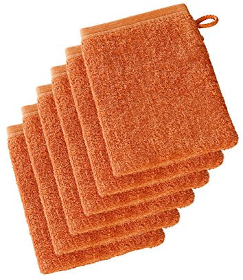 De Witte Lietaer 199520 Wellness Lot de 6 Gants de Toilette Coton Orange 15 x 22 cm