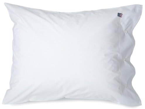 Lexington - Pin Point - Bettwäsche Kopfkissenbezug - Kissenbezug Weiß - White (80x80cm)