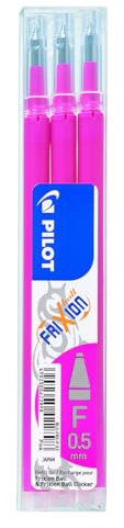 Pilot Pen 2276009F - Ersatzminen Frixion Clicker, Stärke: 0,5 mm, pink, 3 Stück