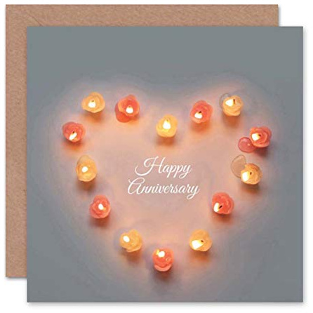 Wee Blue Coo HAPPY ANNIVERSARY CANDLE LOVE VALENTINES HEART DAY LIGHT GREETINGS CARD