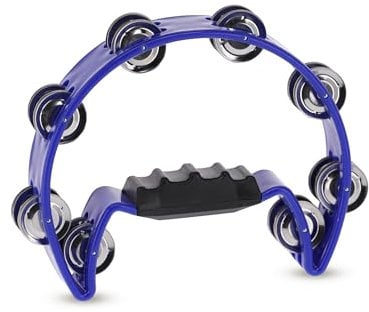 GEWA Tamburelli Mezzaluna - 16 paia di piattini cromati - Due file - Colore blu