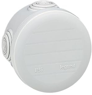 092002 Boîte de dérivation ronde Plexo Ø70mm hauteur 45mm - 4 entrées - gris RAL 7035 Legrand