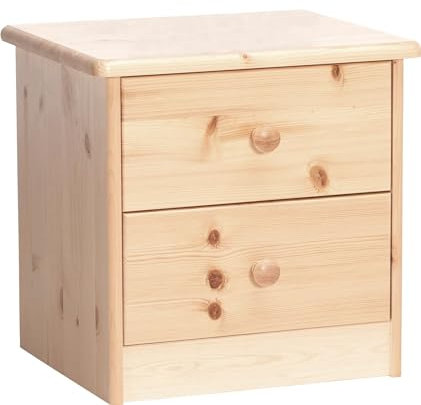 Erst-Holz 90.20-K02 Ela Nachttisch Nachtschränkchen Kiefer massiv 2 Schubläden