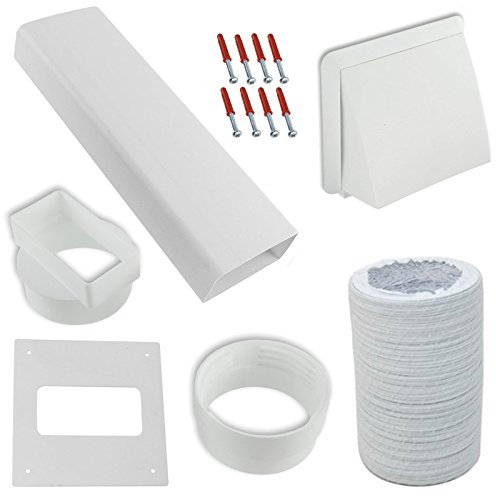 Spares2go, kit di ventilazione per esterni e tubo di prolunga per asciugatrici Bosch (bianco, 102 mm)