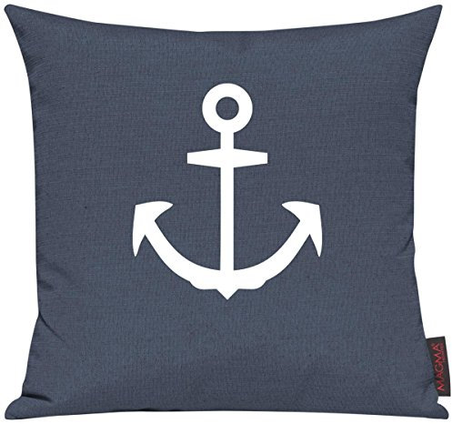 Shirtinstyle Kissenhülle Kissenbezug Sofakissen Motiv Heimathafen, Family, Anker, Maritim Urlaub Wasser See, Größe 40 x 40cm, Farbe blau