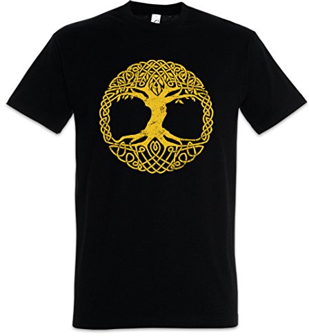 Urban Backwoods Yggdrasil Tree Logo IV Herren T-Shirt Schwarz Größe 2XL