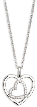 XENOX® LOVE STORY Halskette - Damen Halskette aus hochwertigem 925/- Sterlingsilber mit zwei Herz-Anhänger