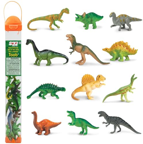 Safari Ltd. Sue & Friends Dinosaurs TOOB - T-rex, Iguanodon, Triceratops, Ankylosaurus, Stegosaurus, Spinosaurus, Apatosaurus - Educational Toy Figures For Boys, Girls & Kids Ages 3+