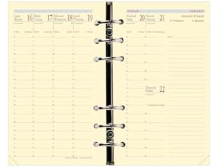 Quo Vadis - Kalendereinlagen – 2024 – 2025 – Timer 17 Prestige – Wochenkalender – Französisch – 16 Monate von September bis Dezember – 10 x 17 cm – Papier Clairefontaine Elfenbeinfarben – hergestellt