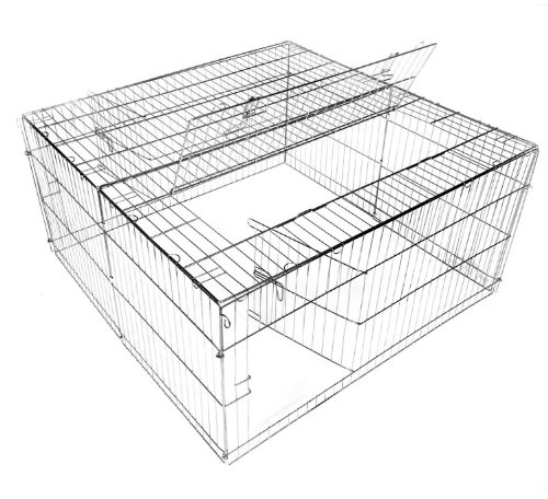 Walter Harrison's Sandford Small Animal Run, Square, 120 x 120 x 60 cm | Spacious Design for Rabbits, Hamsters, Guinea Pigs & Chickens, Sturdy & Durable Cage, Easy Access, Indoor & Outdoor Use
