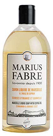 MARIUS FABRE - Savon Liquide DE Marseille 1 L Recharge ECORCES D Orange ET Cannelle 1900
