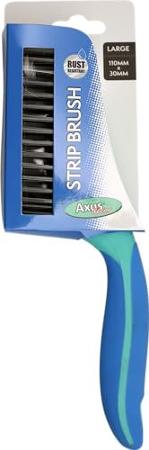Axus Decor Strip Brush (Blue Series) Stainless Steel Wire Brush, Soft Grip Handle Wire Brush for Cleaning Rust, Dirt, Tiles - for Home, Garden, and Industrial Use, Head Size - 10 Inch / 250mm