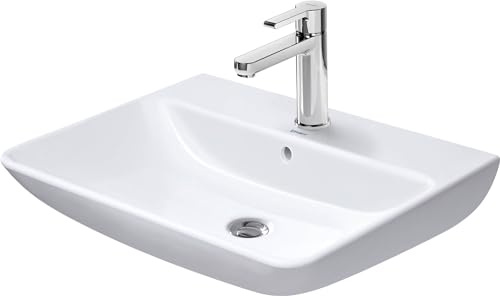 Duravit, 2335650000, ME by Starck 25-5/8 Rectangular Ceramic Wall Mounted Bathroom Sink with Overflow and Single Faucet Hole, White/Glazed Underside