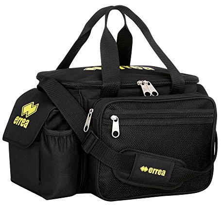 Erreà Apollo Arzttasche (extra groß mit 5 Fächern) mit gepolstertem Tragegurt UNIVERSAL Sanitätstasche (Sanitätskoffer) für erste Hilfe beim Indoor-Outdoor-Sport · (Farbe schwarz, Größe OneSize)