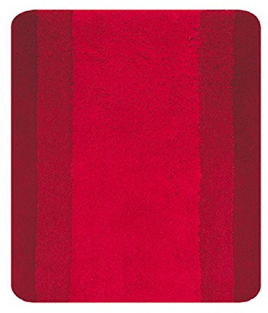 Spirella - Badematte Polyester Balance - rutschfeste Sicherheit - 55 x 65 cm - Rot - Waschmaschinenfest bei 40°C - 90% Polyester, 10% Acryl - Komfort und Sicherheit
