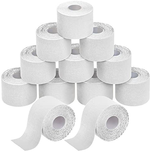 BB Sport 12 Rouleaux Ruban Adhésif de Kinésiologie Diverse Couleurs 5 m x 5 cm E -Book Exemples D'application, Couleur:blanc