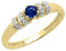 DazzlingRock Collection Damen 14K Gold Runder Blauer Saphir & Weiss Diamant Braut Einzigartigen Verlobungsring 7.5