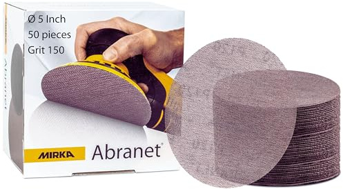 Mirka Abranet 9A-232-150 Schleifpapier, 12,7 cm, Körnung 150, staubfrei, 50 Stück