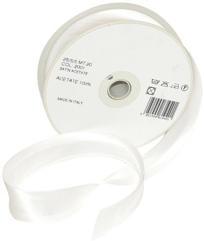 Inastri 25/5/5 mm Azetat-Satin Schrägband, weiß 2001