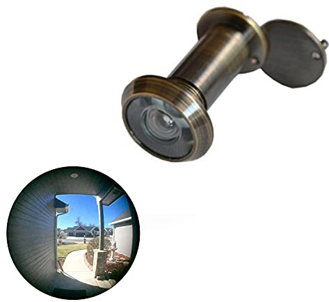 TOGU TG2814YG-AB Solid Brass UL Listed 220-degree Door Viewer with Heavy Duty Privacy Cover for 1-3/8 to 2-1/6 Doors, Antique Bronze Finish