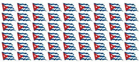 Set di mini bandiere - 20 x 12 mm - Adesivi autoadesivi - Cuba - Adesivi per ufficio, scuola e casa - 54 pezzi