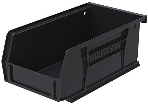 Akro-Mils 30220 Plastic Storage Stacking Akro Hanging Bin, 7-Inch by 4-Inch by 3-Inch, Black, Case of 24