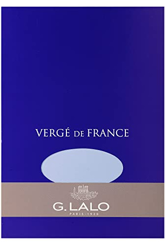 Lalo 11402L Bloc de 50F Vergées unies 14,8x21cm 100g Vergé de France Bleu