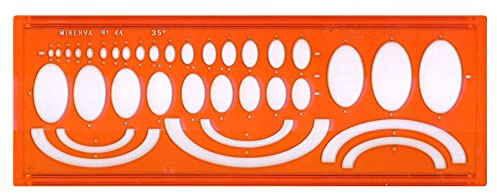 Minerva Ellipses 35° Schablone mit Elipsen°44/35° Orange