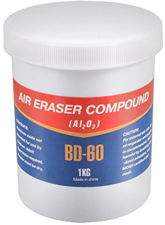 1 kg di sabbia abrasiva per sabbiatura, Sandstrahlgut, Jet e sabbiatura per AT. Abrasivo per pistola ad aria ATAEG01. Kit di sabbiatura per sabbiatrici Airbrush e altre apparecchiature pneumatiche per sabbiatura. Composto di ossido di alluminio