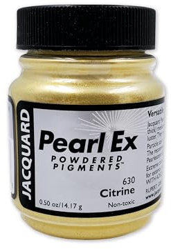 Jacquard Pearl Ex Pigment Powder 0.5 oz Citrine - Loose Mica Powder for Epoxy Resin, Watercolors, Calligraphy Ink & Clay - Epoxy Pigment Powder - Epoxy Resin Color