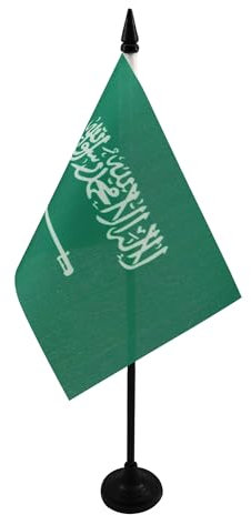 AZ FLAG - Tischflagge Saudi-Arabien - 15x10 cm - Saudi-Arabische Tischfahne 10 x 15 Cm - Flaggen