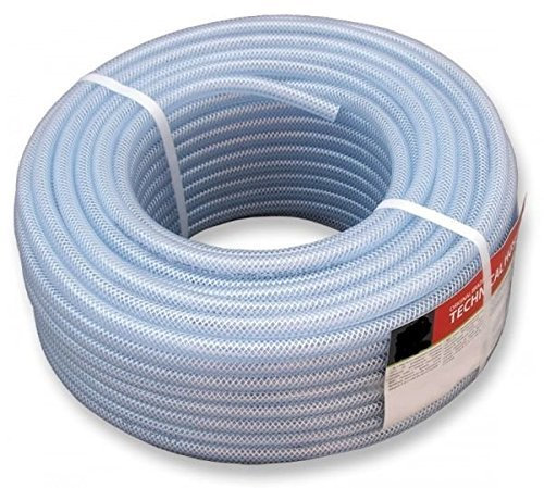 Druckluftschlauch PVC-Schlauch Gewebeschlauch Luftschlauch Druckluft Flexiber Transparent Werkstatt Polyvinylchlorid 50m 14 Größen 6 bis 19mm (6 x 2,5 mm)