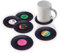 6er Set Glasuntersetzer Schallplatte im Retro Vinyl Style (tolle Geschenkidee für Musik Fans)