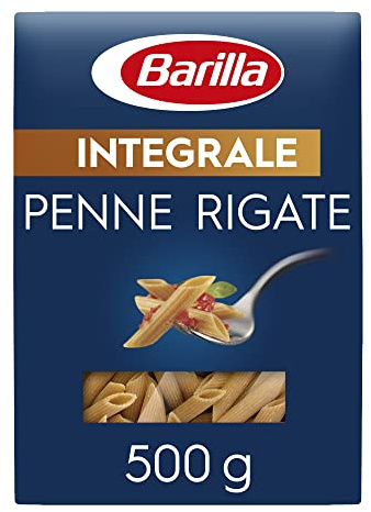 Barilla Pasta Integrale Penne Rigate – Vollkorn-Hartweizengrieß-Pasta mit natürlichen Ballaststoffen, 500g