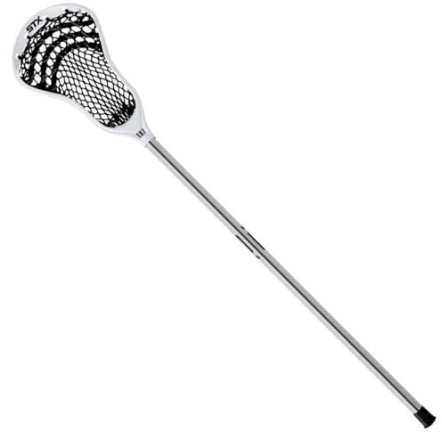 STX Lacrosse Hengst 50 Lacrosse komplett Junior Stick Mit Schaft & Kopf, Platin/weiß