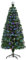 HOMCOM Árbol de Navidad 150cm Artificial Árboles con 180 Luces LED Multicolor y Estrella Decorativa Brillante Árbol con Soporte Fibra Óptica