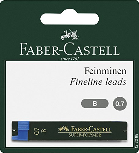 FABER-CASTELL 122298 - Feinmine Super Polymer, Härtegrad B, 0.7 mm, 24 Minen