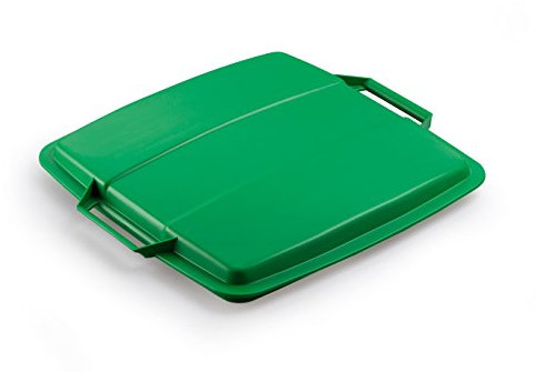 Durable DURABIN 90 Lid Green - To Be Used with DURABIN 90 Waste Bin - Easy to Grip Handle - Made of Strong Polypropylene