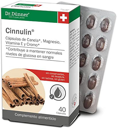 Salus - Cinnulin Complemento Alimenticio - 40 Cápsulas - Ayuda a Mantener Niveles Normales de Glucosa en Sangre - Elaborado con Extracto de Corteza de Canela de Ceilán, Vitamina E, Cromo y Magnesio
