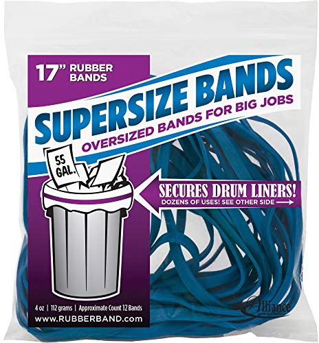 Alliance Rubber 08995 SuperSize Bands, 17 Blue Large Heavy Duty Latex Rubber Bands (4 ounce resealable bag contains approx. 12 bands)