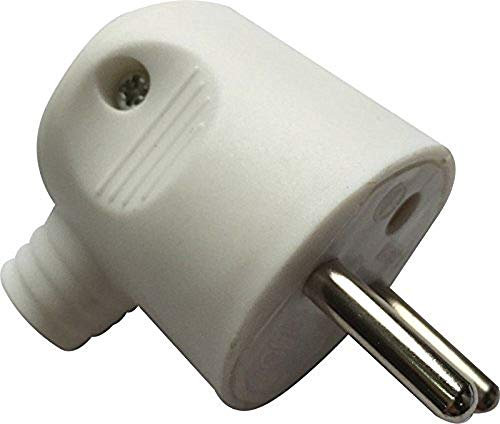 Dio dio043060 enchufe macho 2 polos con tierra, salida lateral), Blanco, DIO043062