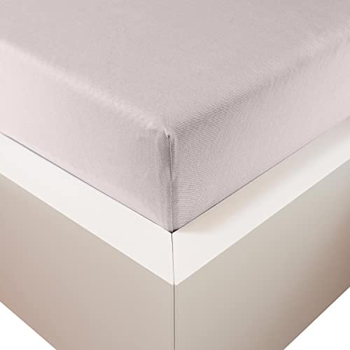 Traumschloss Spannbetttuch »Premium Plus« Mako Baumwolle mit Lyocell & Elasthan | Edel-Jersey | wärmt im Winter & kühlt im Sommer | Silber (hell) | 180-200x200-220cm