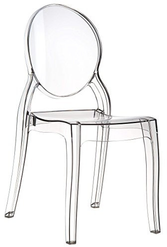 Fashion Commerce FC4695 4er Set Stühle, Polycarbonat, Transparent, 94x44x42cm, 4 Stück, Farblos