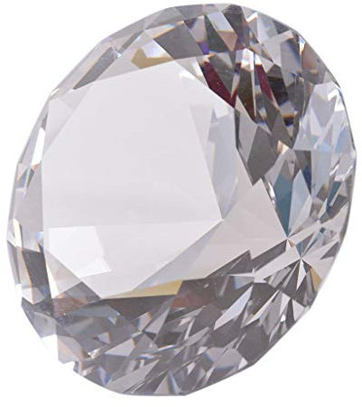 Pisapapeles LONGWIN con diseño de diamante de varias caras, 100 mm, color sólido, transparente