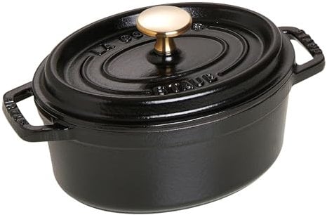 Staub Cast Iron Roaster/Cocotte, Oval 17 cm, 1 L, Black