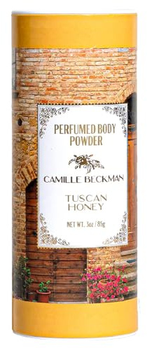 Camille Beckman Tuscan Honey Perfumed Body Powder 90ml | Potato & corn starch base | Absorbs moisture | Amber, vanilla & honeycomb | Herbal extracts