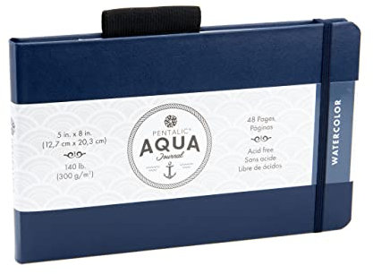 Pentalic Art Wasserfarben-Tagebuch, weiß, 5-inch x 8-inch, 48 Page Journal