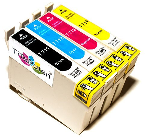 4x Kompatible Druckerpatronen - Ersatz für T0715 - Cyan / Magenta / Gelb / Schwarz- PATRONEN MIT NEUESTEN CHIP - Epson Stylus B40W BX300f BX310FN BX600FW BX610FW D120 Network D78 D92 DX400 DX4000 DX4050 DX4400 DX4450 DX5000 DX5050 DX6000 DX6050 DX6050EN DX7000 DX7000F DX7400 DX7450 DX8000 DX8400 DX8450 DX9400F Wifi Office BX510 SX600FW S20 S21 SX100 SX105 SX110 SX115 SX200 SX205 SX210 SX215 SX218 SX400 SX405 SX410 SX415 SX510W SX515W SX610FW