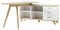 Germania 4058-221 Schreibtisch mit integriertem Sideboard im skandinavischen Design GW-Oslo in Weiß/Absetzungen Sanremo-Eiche-Nachbildung, 144 x 75 x 145 cm (BxHxT)